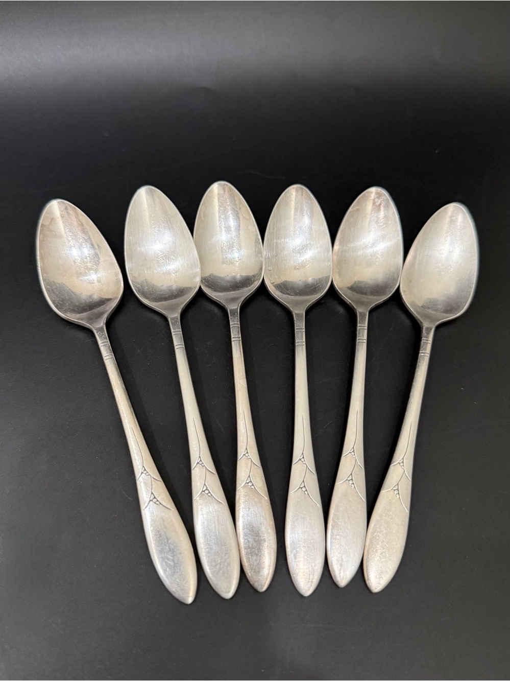 Lot 6 Vintage ONEIDA Community Plate Lady Hamilton Silver-plate Teaspoons